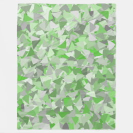 Manta Polar Patrón de triángulo gris verde