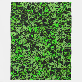 Manta Polar Patrón de triángulo negro verde