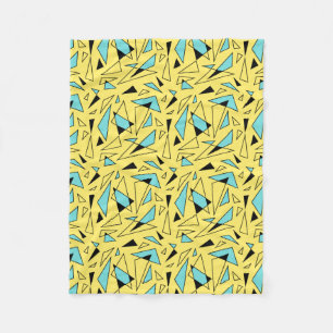 Manta Polar Patrón de triángulos - Amarillo y turquesa