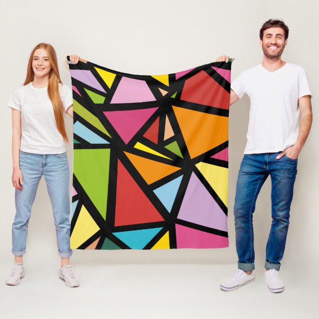 Manta Polar Patrón de triángulos coloridos 3 (In situ)