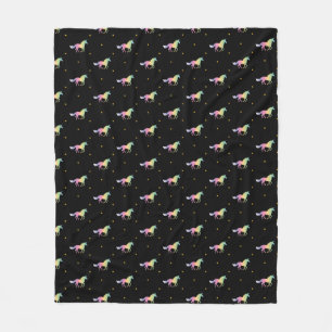 Manta Polar Patrón de Unicornio arcoiris y estrellas de oro