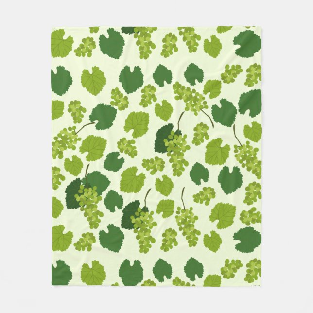 Manta Polar Patrón de uvas y hojas de uva (Anverso)