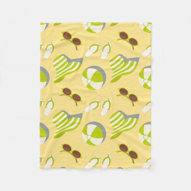 Manta Polar Patrón de vacaciones en la playa con gafas de sol  (Anverso)