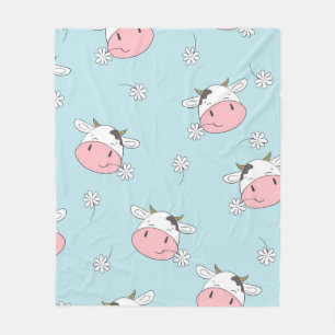 Manta Polar Patrón de vacas sin costura. Tronco infantil vinta