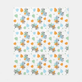 Manta Polar Patrón de vagón de calabaza otoñal Azul