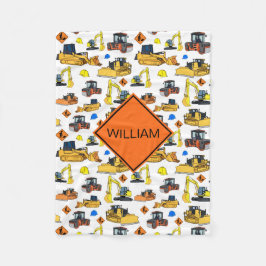 Manta Polar Patrón de vehículos de construcción personalizados