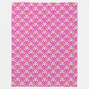 Manta Polar Patrón de ventilador Art Decó - rosa fucsia