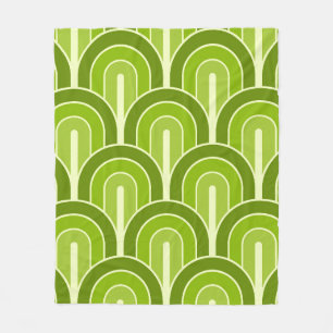 Manta Polar Patrón de ventilador geométrico retro