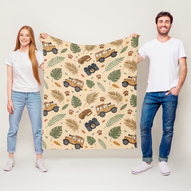 Manta Polar Patrón de viaje por carretera vintage (3) (In situ)