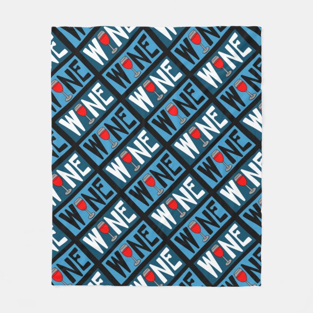 Manta Polar Patrón de vidrio de vino rojo (Anverso)