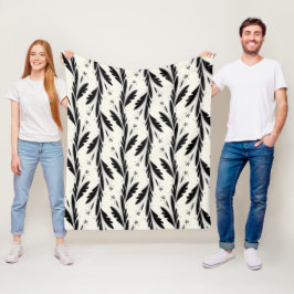 Manta Polar Patrón de viñedos negros decorativos