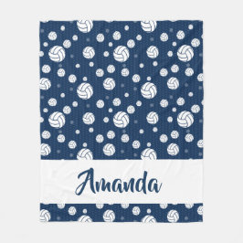 Manta Polar Patrón de voleibol de chevron azul de la marina