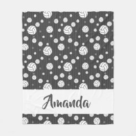 Manta Polar Patrón de voleibol de Chevron gris y blanco