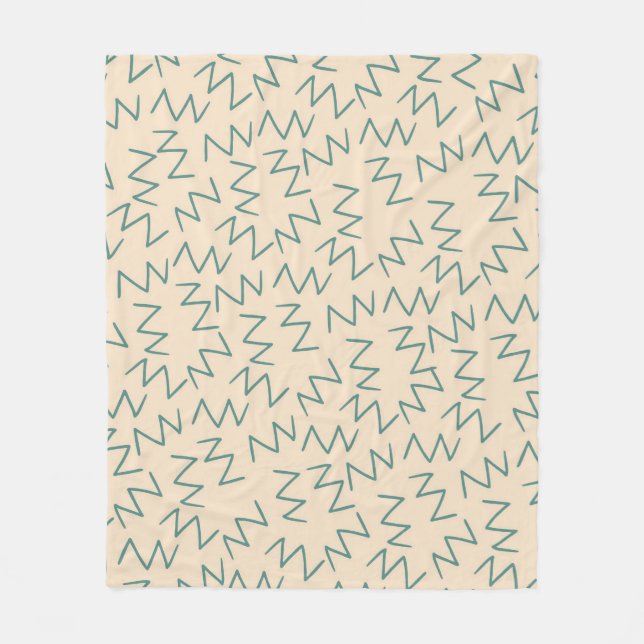 Manta Polar Patrón de zag de Zig azul Beige (Anverso)