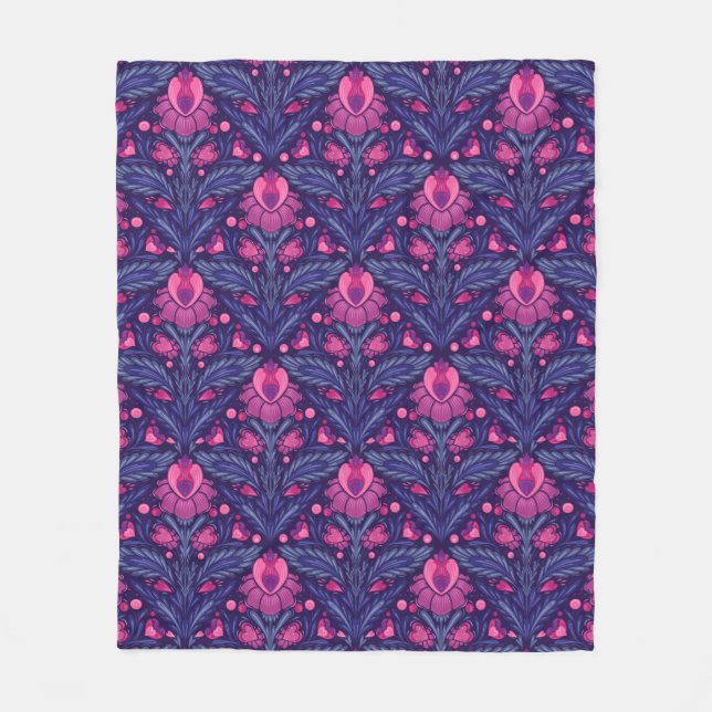 Manta Polar Patrón decorativo con corazones (Anverso)
