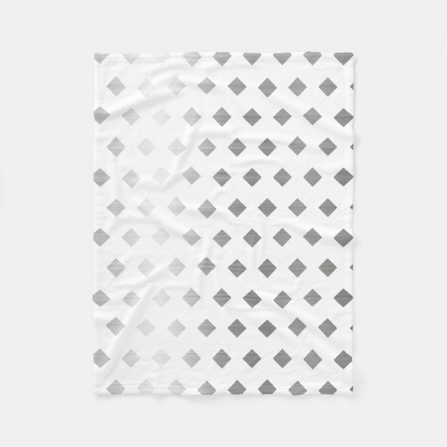 Manta Polar Patrón decorativo de diamante blanco gris plateado (Anverso)