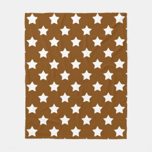 Manta Polar Patrón decorativo de estrellas blancas y marrones