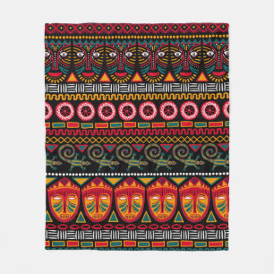 Manta Polar Patrón decorativo sobre un fondo negro en África