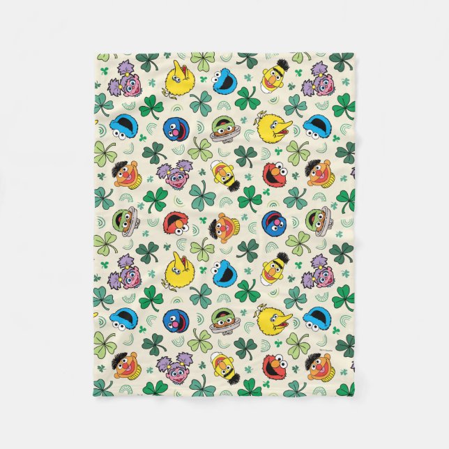 Manta Polar Patrón del Día de Sesame Street St. Patrick (Anverso)