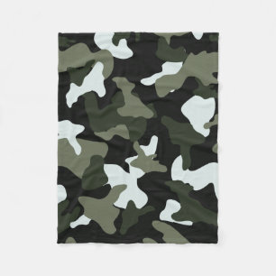 Manta Polar Patrón del ejército de camuflaje blanco verde