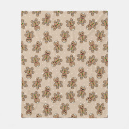 Manta Polar Patrón del hombre de Kawaii Gingerbread