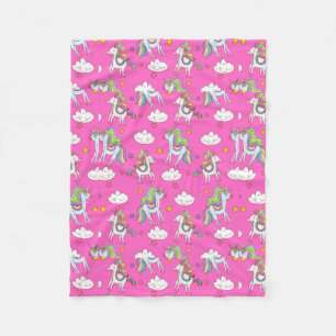 Manta Polar Patrón divertido de unicornio