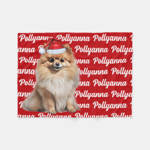 Manta Polar Patrón divertido del nombre del perro Pomerania Na