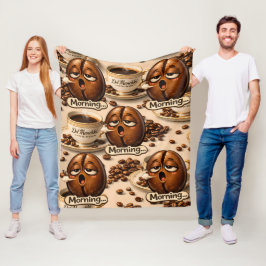 Manta Polar Patrón divertido repetido de grano de café soñolie