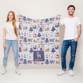 Manta Polar Patrón escandinavo nórdico de invierno personaliza