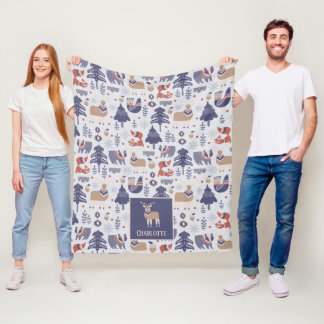 Manta Polar Patrón escandinavo nórdico de invierno personaliza