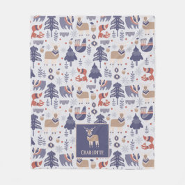 Manta Polar Patrón escandinavo nórdico de invierno personaliza