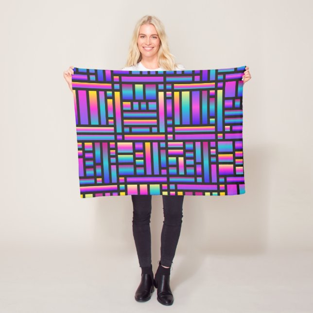 Manta Polar Patrón Estilo Moderno - Moda Tartán Geométrico (In situ)