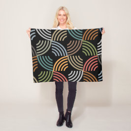 Manta Polar Patrón Estilo Moderno- Vintage Geométrico de moda