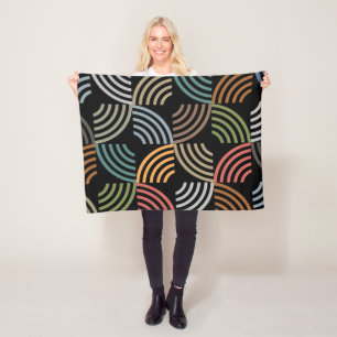 Manta Polar Patrón Estilo Moderno- Vintage Geométrico de moda