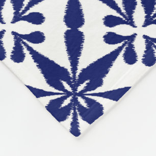Manta Polar Patrón Estrella Ikat - Azul y blanco de la Marina