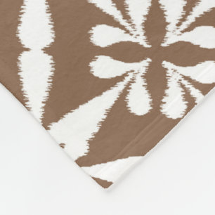 Manta Polar Patrón Estrella Ikat - Taupe Tan y Blanco