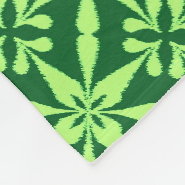 Manta Polar Patrón Estrella Ikat - Verde oscuro (Esquina)