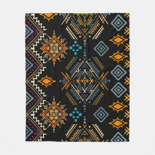 Manta Polar Patrón étnico de ornamento boho sin foco