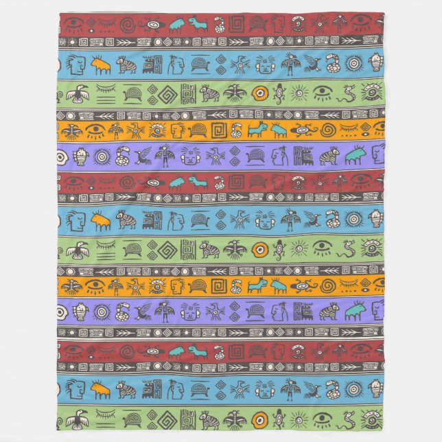 Manta Polar Patrón étnico tribal - asiáticos aztecos africanos (Anverso)