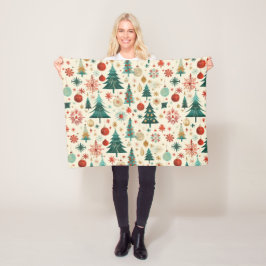 Manta Polar Patrón festivo de vacaciones de invierno