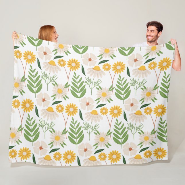 Manta Polar Patrón floral (In situ)