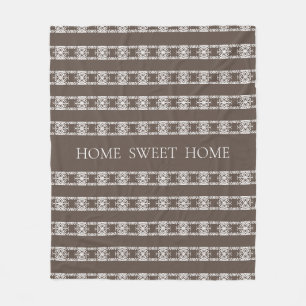 Manta Polar Patrón floral abstracto moderno en marrón