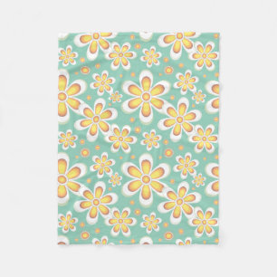 Manta Polar Patrón floral amarillo