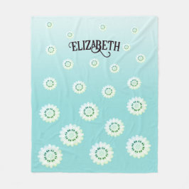 Manta Polar Patrón floral azul claro personalizado