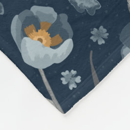 Manta Polar Patrón floral azul de Poppies