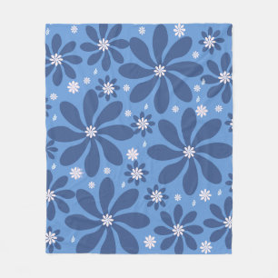 Manta Polar Patrón floral azul - Elegante acceso