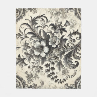 Manta Polar Patrón Floral Botánico Sin Costuras Vintage