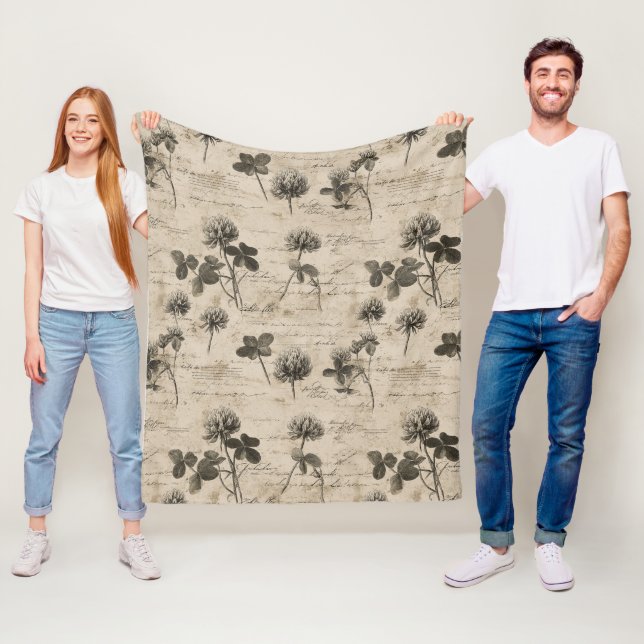 Manta Polar Patrón floral botánico vintage (3) (In situ)