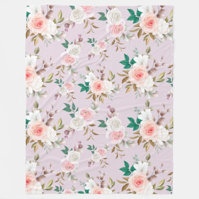 Manta Polar Patrón floral clásico (Anverso)