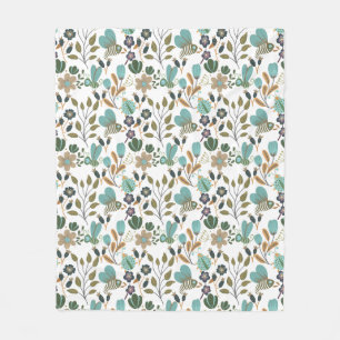 Manta Polar Patrón floral colorido